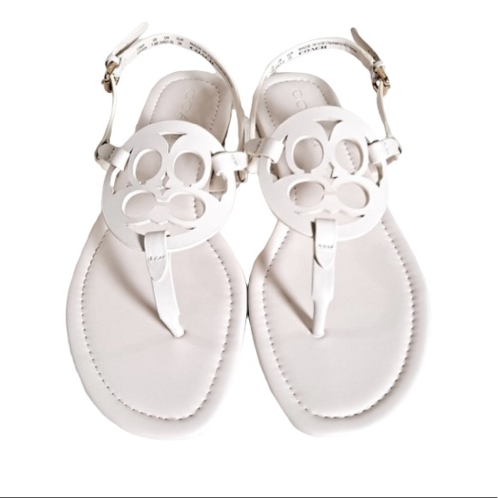 Coach Jaci Leather Sandal (Chalk)
